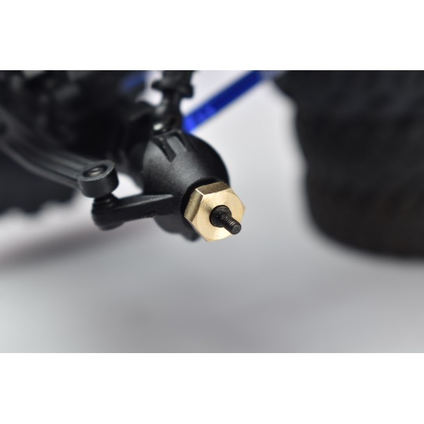 BRASS 3MM THICK WHEEL HEX HUBS SET FOR AXIAL 1/24 AX24 XC-1 4WS
