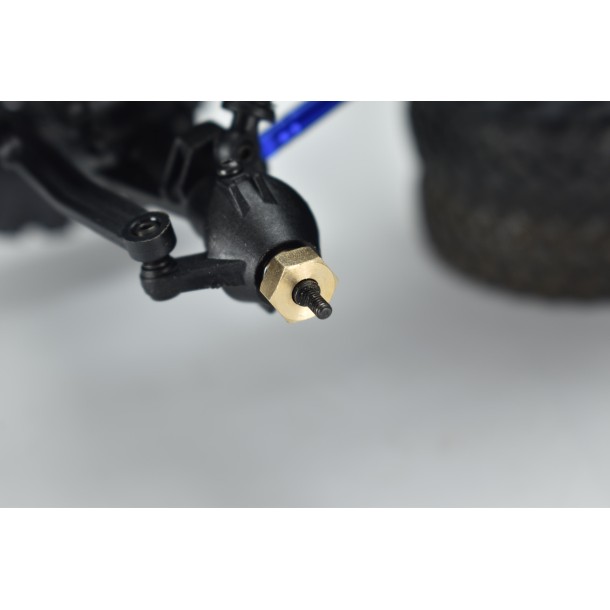 BRASS 3MM THICK WHEEL HEX HUBS SET FOR AXIAL 1/24 AX24 XC-1 4WS