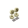 BRASS 3MM THICK WHEEL HEX HUBS SET FOR AXIAL 1/24 AX24 XC-1 4WS
