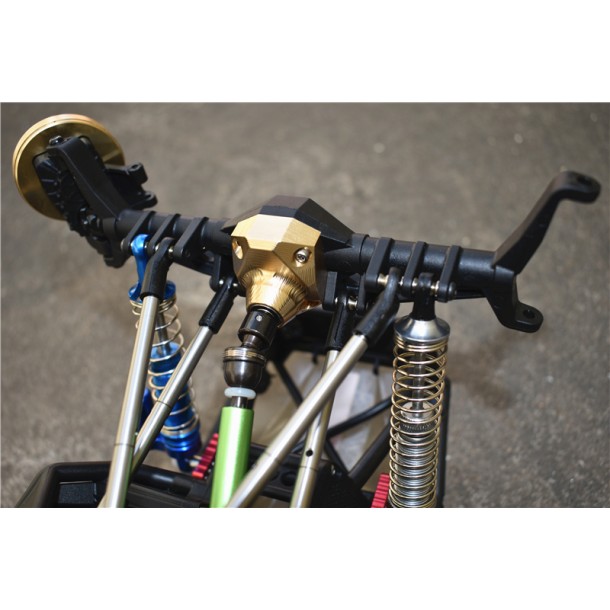 BRASS FRONT/REAR GEARBOX COVER FOR AXIAL 1/10 CAPRA 1.9 UNLIMITED