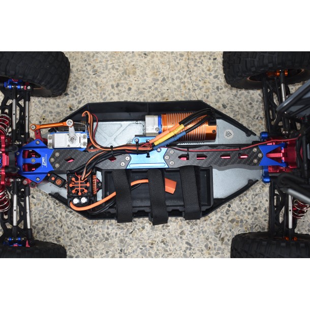 CARBON  FIBER + ALUMINIUM TOP DECK BATTERY MOUNT FOR LOSI 1/10 LASERNUT TENACITY ULTRA 4