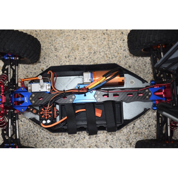 CARBON  FIBER + ALUMINIUM TOP DECK BATTERY MOUNT FOR LOSI 1/10 LASERNUT TENACITY ULTRA 4