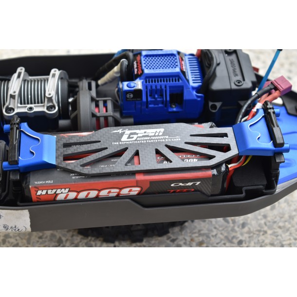 ALUMINUM 6061-T6 +CARBON FIBER BATTERY HOLD-DOWN FOR TRAXXAS 1/8 SLEDGE / MAXX SLASH