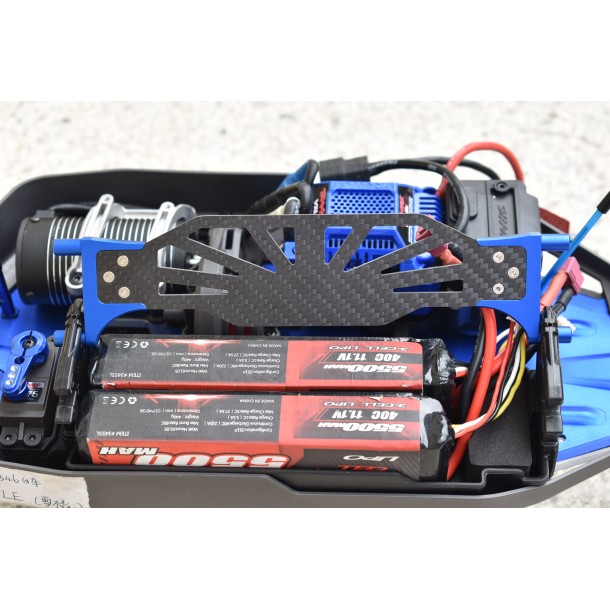 ALUMINUM 6061-T6 +CARBON FIBER BATTERY HOLD-DOWN FOR TRAXXAS 1/8 SLEDGE / MAXX SLASH