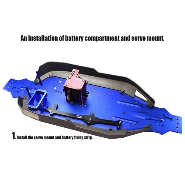 ALUMINIUM 7075-T6 SERVO MOUNT AND CARBON FIRBRE BATTERY COMPARTMENT FOR TRAXXAS 1/8 SLEDGE