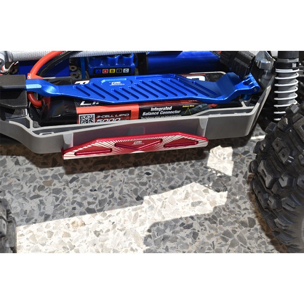 ALUMINUM CHASSIS NERF BARS (SILVER INLAY VERSION) FOR TRAXXAS 1/10 HOSS 4X4 VXL 3S