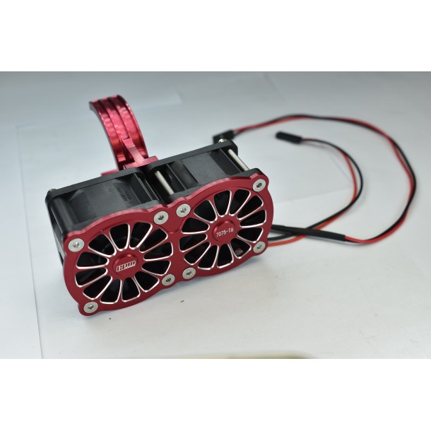 ALUMINUM 7075-T6 MOTOR HEATSINK WITH DUAL COOLING FAN AND ADJUSTABLE MOUNT FOR ARRMA 1/5 KRATON OUTCAST 8S / X-MAXX / XO-01