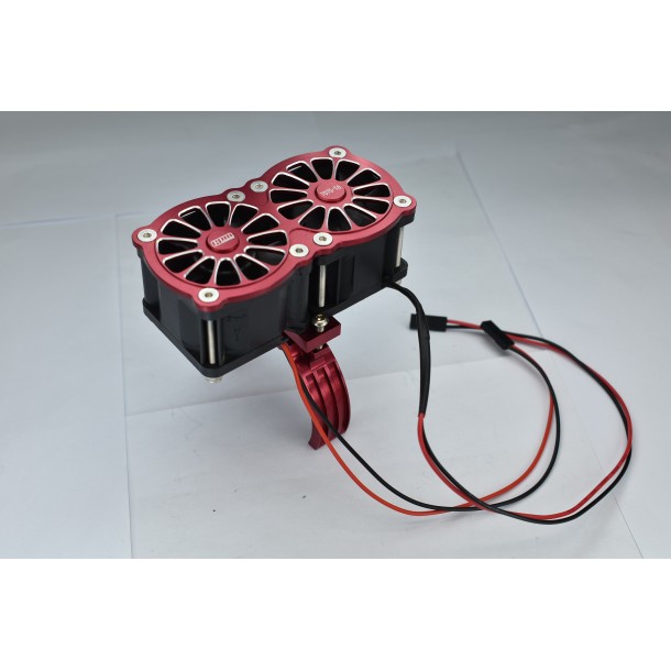 ALUMINUM 7075-T6 MOTOR HEATSINK WITH DUAL COOLING FAN AND ADJUSTABLE MOUNT FOR ARRMA 1/5 KRATON OUTCAST 8S / X-MAXX / XO-01