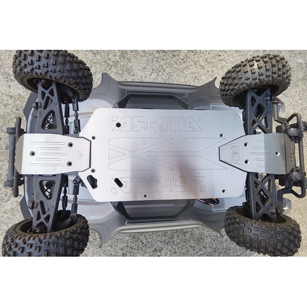 STAINLESS STEEL MAIN CHASSIS WITH BUMPER (HOLLOW VERSION) FOR ARRMA 1/10 SENTON 4X4 V3 3S BLX
