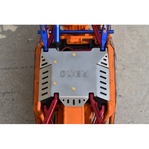 STAINLESS STEEL CHASSIS PROTECTION PLATE (HOLLOW VERSION) FOR AXIAL 1/10 RBX10