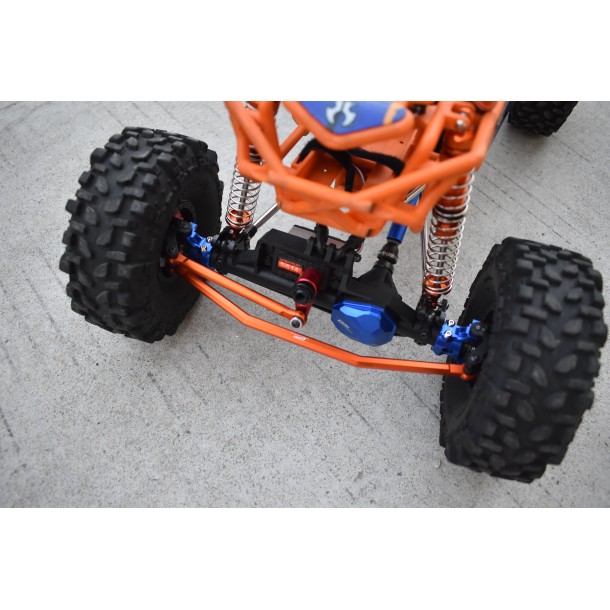 ALUMINUM FRONT STEERING TIE RODS+ALUMINUM 7075 25T SERVO HORN W. BUILT-IN SPRING (2 POSITIONING HOLES) FOR AXIAL 1/10 RBX10