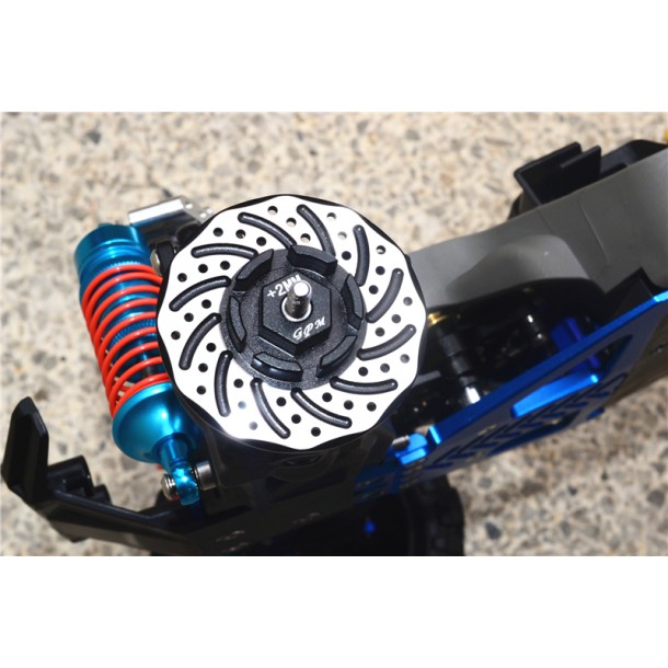 ALUMINUM +2MM HEX WITH BRAKE DISK WITH SILVER LINING--RUS4010DX+2