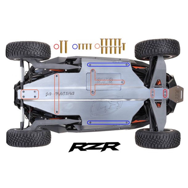 STAINLESS STEEL CHASSIS PROTECTION PLATE SET FOR LOSI 1/10 RZR