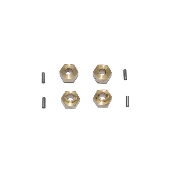 BRASS HEX ADAPTERS 3.5MM THICK FOR AXIAL 1/24 SCX24