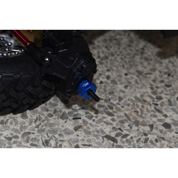 ALUMINUM WHEEL HEX ADAPTERS +3MM FOR AXIAL SCX10 III JEEP WRANGLER / CAPRA 1.9 UNLIMITED