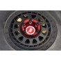 ALUMINUM SILVER INLAY DESIGN WHEEL LOCK FOR AXIAL 1/6 SCX6