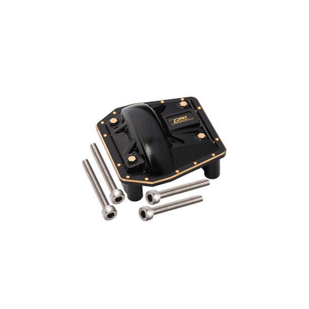 BRASS FRONT/REAR GEARBOX COVER (GOLD INLAY VERSION) FOR AXIAL 1/6 SCX6
