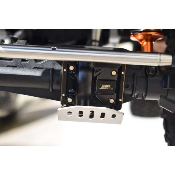 STAINLESS STEEL FRONT & REAR GEARBOX SKID PLATE FOR AXIAL 1/6 SCX6