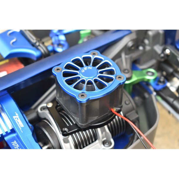 ALUMINUM 6061-T6 MOTOR HEATSINK WITH COOLING FAN FOR TRAXXAS 1/8 SLEDGE