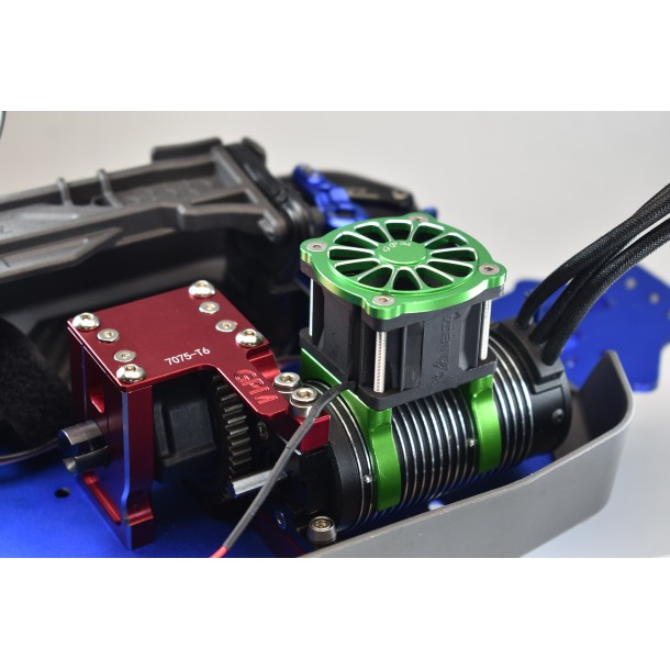 ALUMINUM 6061-T6 MOTOR HEATSINK WITH COOLING FAN ONLY USE WITH SLE038A FOR TRAXXAS 1/8 SLEDGE