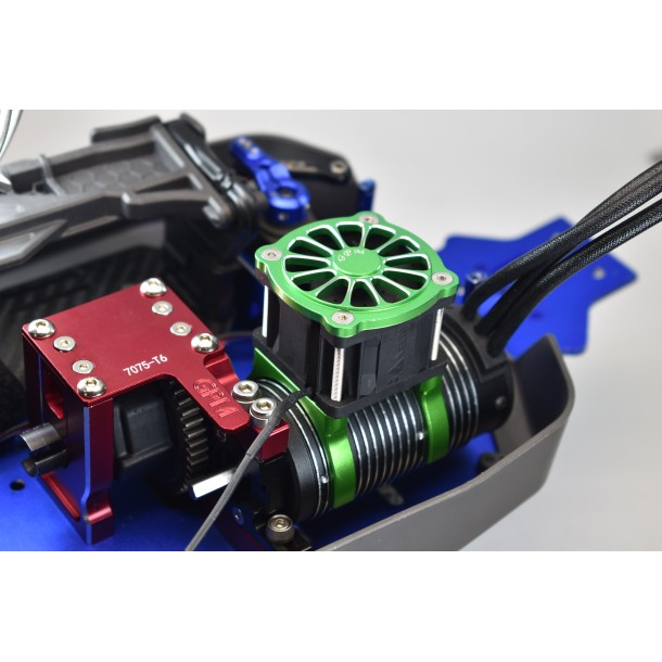 ALUMINUM 6061-T6 MOTOR HEATSINK WITH COOLING FAN ONLY USE WITH SLE038A FOR TRAXXAS 1/8 SLEDGE
