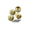 BRASS 7MM WHEEL HEX HUB EXTENDERS (+1.5MM) FOR TRAXXAS 1/18 TRX4M FORD BRONCO / LAND ROVER DEFENDER / K10