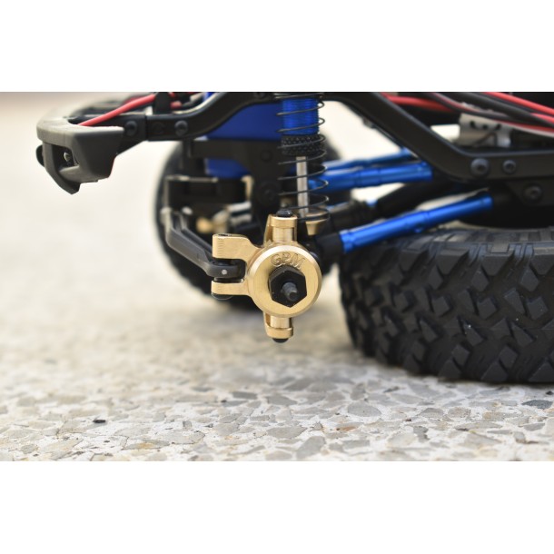 BRASS FRONT STEERING BLOCKS SET FOR TRAXXAS 1/18 TRX4M FORD BRONCO / LAND ROVER DEFENDER / K10