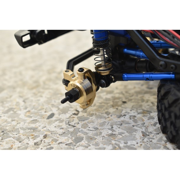 BRASS FRONT STEERING BLOCKS SET FOR TRAXXAS 1/18 TRX4M FORD BRONCO / LAND ROVER DEFENDER / K10