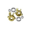 BRASS FRONT STEERING BLOCKS SET FOR TRAXXAS 1/18 TRX4M FORD BRONCO / LAND ROVER DEFENDER / K10