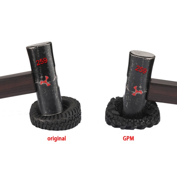 WIDEN 1.0 INCH HIGH ADHESIVE CRAWLER RUBBER TIRES 60MM x 25MM WITH FOAM INSERTS FOR TRAXXAS 1/18 TRX4M FORD BRONCO / LAND ROVER DEFENDER / AXIAL 1/24 SCX24