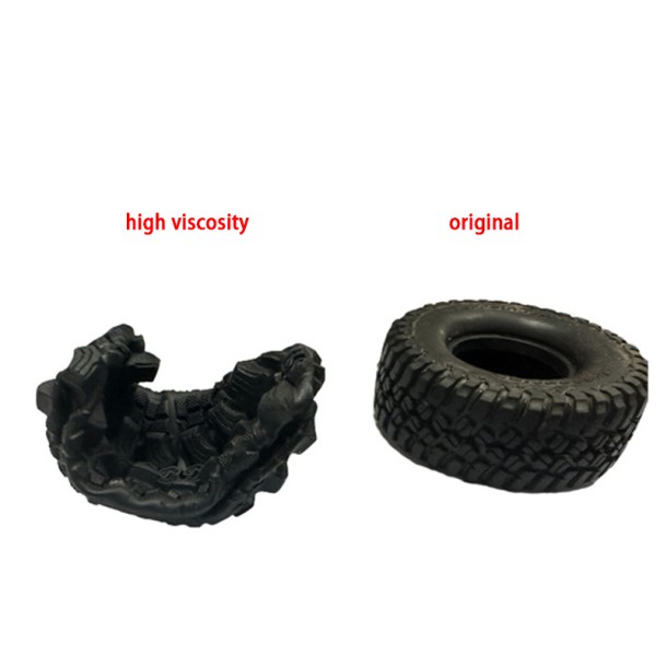 WIDEN 1.0 INCH HIGH ADHESIVE CRAWLER RUBBER TIRES 60MM x 25MM WITH FOAM INSERTS FOR TRAXXAS 1/18 TRX4M FORD BRONCO / LAND ROVER DEFENDER / AXIAL 1/24 SCX24