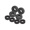 WIDEN 1.0 INCH HIGH ADHESIVE CRAWLER RUBBER TIRES 60MM x 25MM WITH FOAM INSERTS FOR TRAXXAS 1/18 TRX4M FORD BRONCO / LAND ROVER DEFENDER / AXIAL 1/24 SCX24