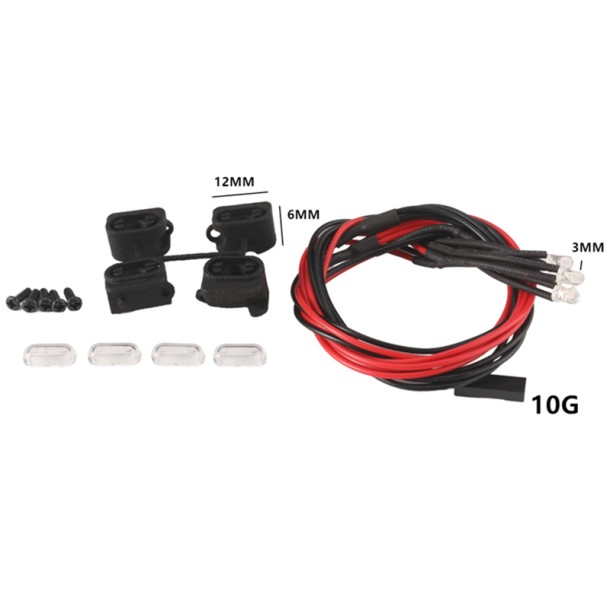 UNIVERSAL FRONT AND REAR CHASSIS DECORATIVE LED LIGHT FOR TRAXXAS 1/18 TRX4M FORD BRONCO / LAND ROVER DEFENDER
