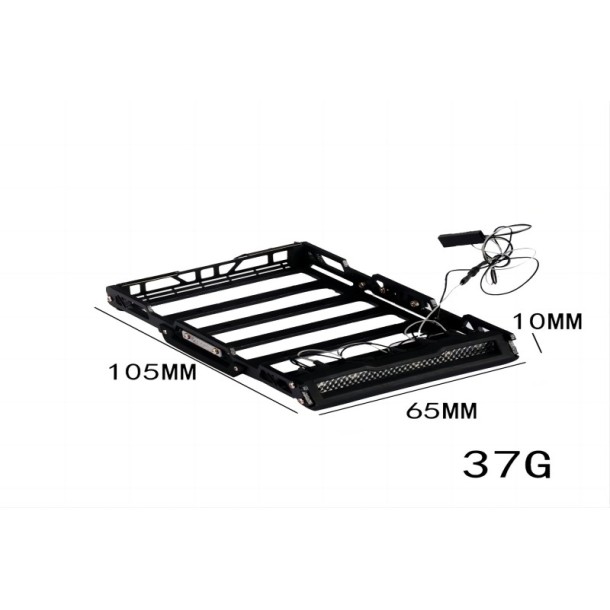 METAL ROOF LUGGAGE RACK WITH LIGHT FOR TRAXXAS 1/18 TRX4M FORD BRONCO / LAND ROVER DEFENDER