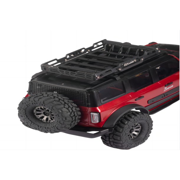 METAL ROOF LUGGAGE RACK WITH LIGHT FOR TRAXXAS 1/18 TRX4M FORD BRONCO / LAND ROVER DEFENDER