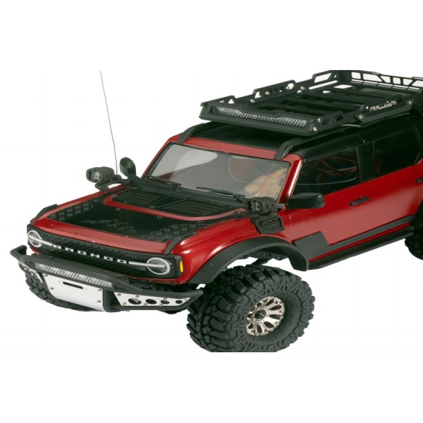 METAL ROOF LUGGAGE RACK WITH LIGHT FOR TRAXXAS 1/18 TRX4M FORD BRONCO / LAND ROVER DEFENDER