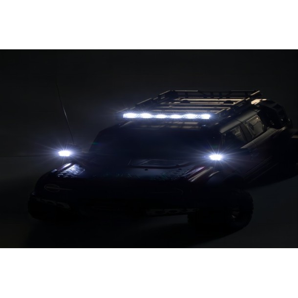 METAL ROOF LUGGAGE RACK WITH LIGHT FOR TRAXXAS 1/18 TRX4M FORD BRONCO / LAND ROVER DEFENDER