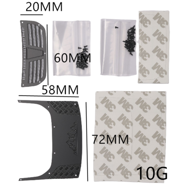 MIDDLE TRIM PANEL PLATE OF ENGINE COVER FOR TRAXXAS 1/18 TRX4M FORD BRONCO