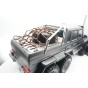 SCALE ACCESSORIES: STAINLESS STEEL PICK UP TRUCK BED CAP FOR TRX-6 MERCEDES-BENZ G-63 (STYLE A+CARGO NET) 