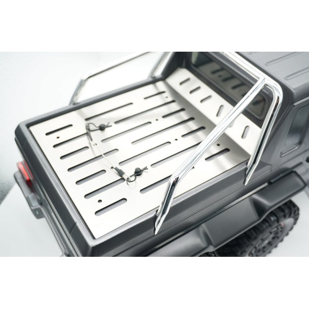 SCALE ACCESSORIES: STAINLESS STEEL PICK UP TRUCK BED CAP FOR TRAXXAS TRX-6 MERCEDES BENZ G-63 (STYLE B) 