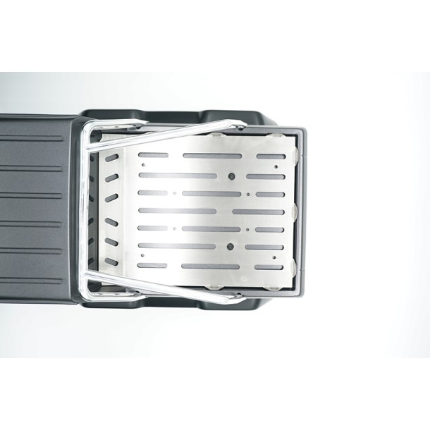 SCALE ACCESSORIES: STAINLESS STEEL PICK UP TRUCK BED CAP FOR TRX-6 MERCEDES-BENZ G-63  (STYLE A+CARGO NET)