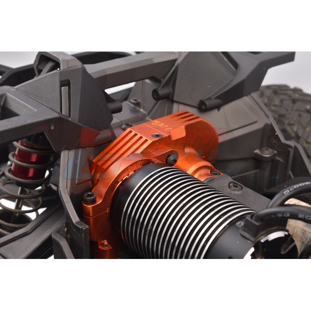 REDESIGNED 7075 ALLOY ADJUSTABLE MOTOR MOUNTS & MAIN GEAR COVER FOR TRAXXAS 1/8 6S MAXX SLASH / 1/10 MAXX 1.0 / 2.0