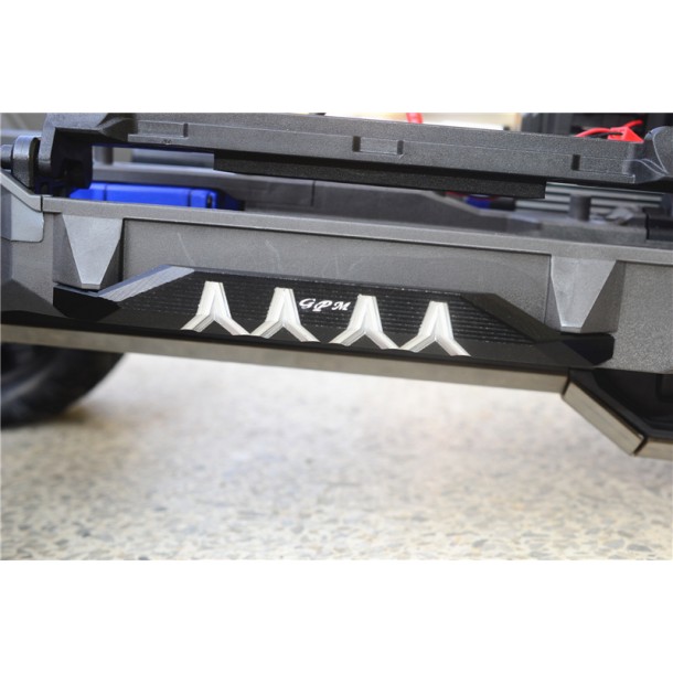 ALUMINUM CHASSIS NERF BARS (SILVER INLAY VERSION) FOR TRAXXAS 1/10 MAXX 1.0/2.0