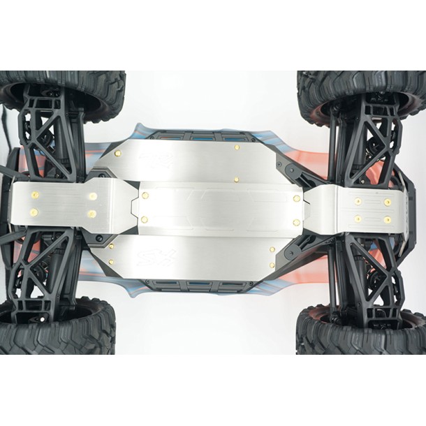 STAINLESS STEEL CHASSIS PROTECTION PLATE（FUll SET OF CUTTING + LASER ENGRAVING) FOR TRAXXAS 1/10 MAXX 2.0 W/WIDEMAXX