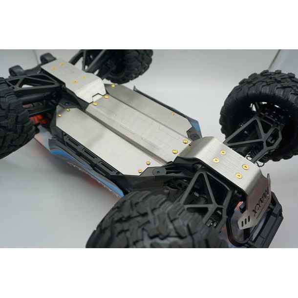 STAINLESS STEEL CHASSIS PROTECTION PLATE（FUll SET OF CUTTING + LASER ENGRAVING) FOR TRAXXAS 1/10 MAXX 2.0 W/WIDEMAXX