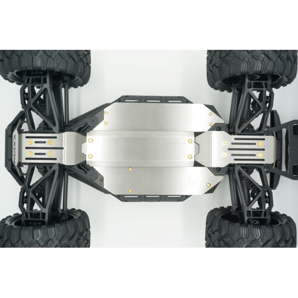 STAINLESS STEEL CHASSIS PROTECTION PLATE（FUll SET OF CUTTING + HOLLOW VERSION) FOR TRAXXAS 1/10 MAXX 2.0 W/WIDEMAXX