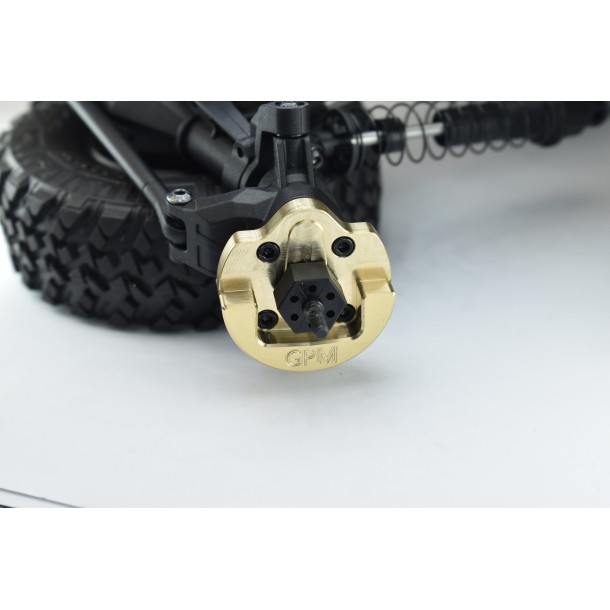 BRASS OUTER PORTAL DRIVE HOUSING (FRONT OR REAR)"HEAVY EDITION" FOR AXIAL 1/18 UTB18 CAPRA