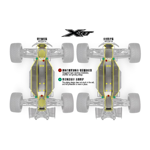 STAINLESS STEEL CHASSIS PROTECTION PLATE SET FOR TRAXXAS 1/6 XRT 8S